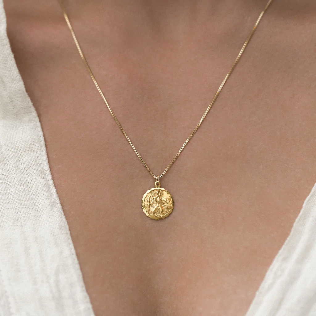St Christopher Necklace - Gold