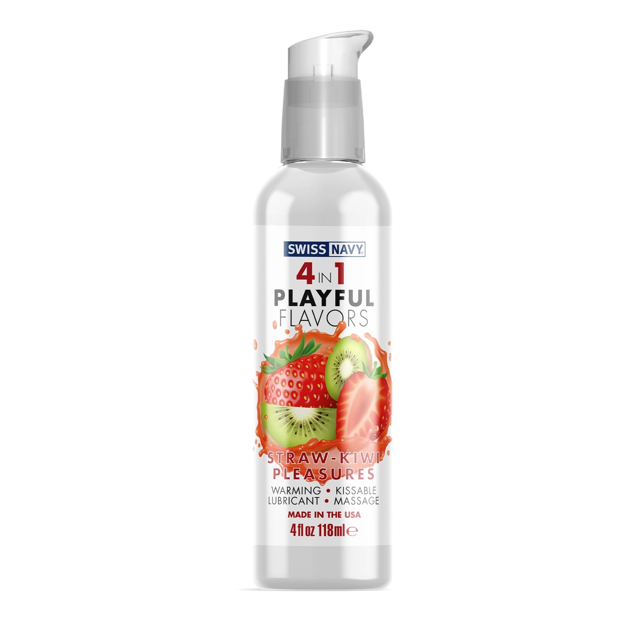 Swiss Navy 4 In 1 Playful Flavors Strawberry Kiwi Pleasure Lube - 4 oz