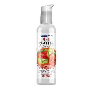 Swiss Navy 4 In 1 Playful Flavors Strawberry Kiwi Pleasure Lube - 4 oz