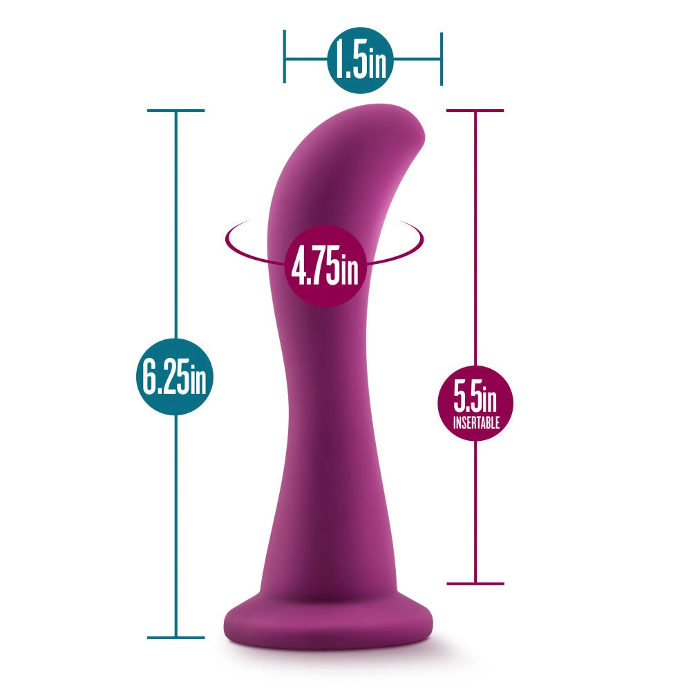 Temptasia By Blush® | Bellatrix Curved G-Spot Plum 6.25-Inch Long Dildo With Suction Cup Base