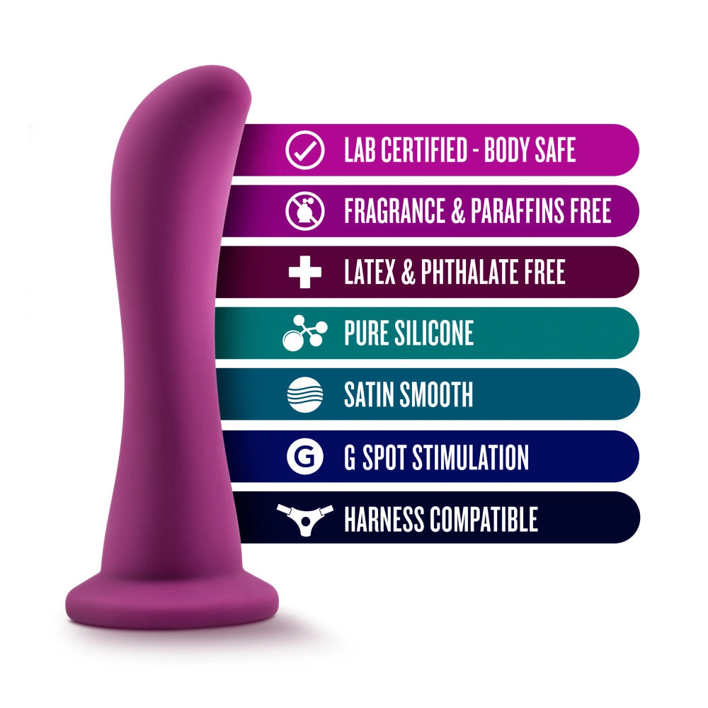 Temptasia By Blush® | Bellatrix Curved G-Spot Plum 6.25-Inch Long Dildo With Suction Cup Base