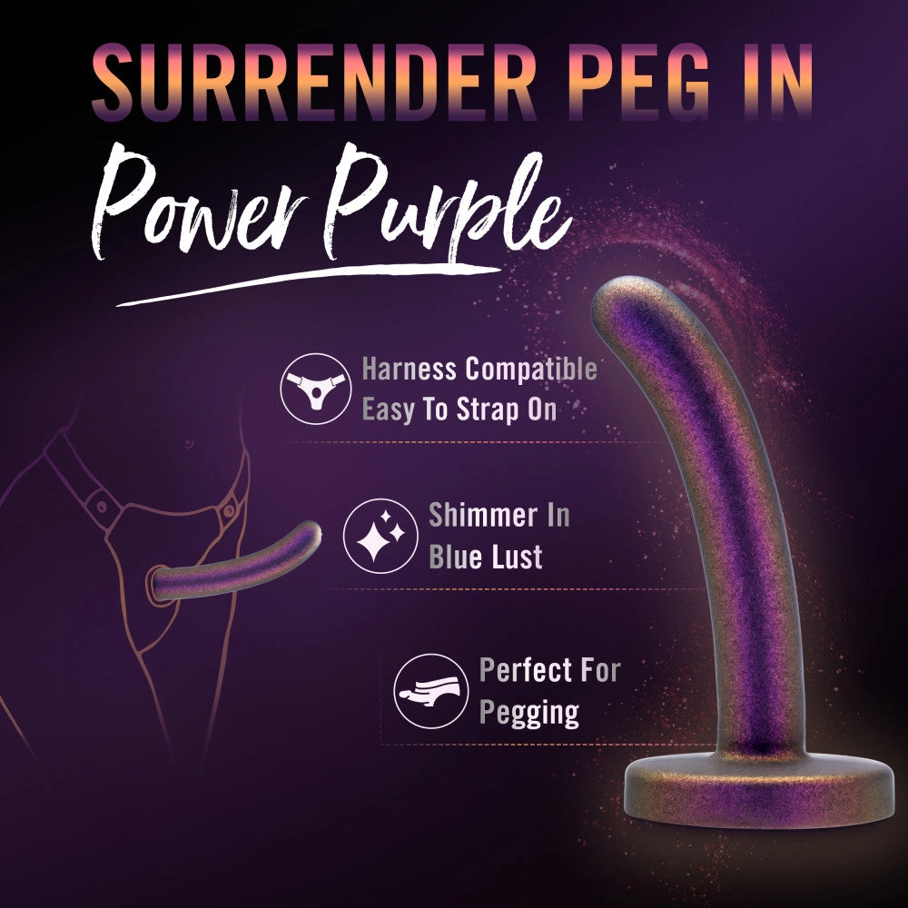 Temptasia By Blush®| Surrender 4.75 Inch Beginner Pegging Dildo - Harness & Strap On Compatible - Power Purple