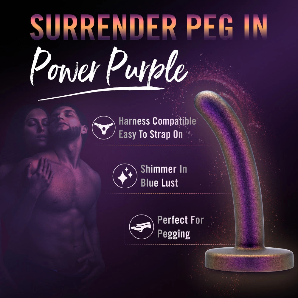 Temptasia By Blush®| Surrender 4.75 Inch Beginner Pegging Dildo - Harness & Strap On Compatible - Power Purple