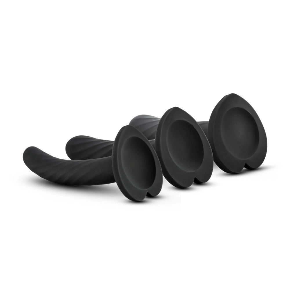 Temptasia By Blush® | Twist Kit Black 4.5, 5.5, 7-Inch Long Dildo With Suction Cup Base