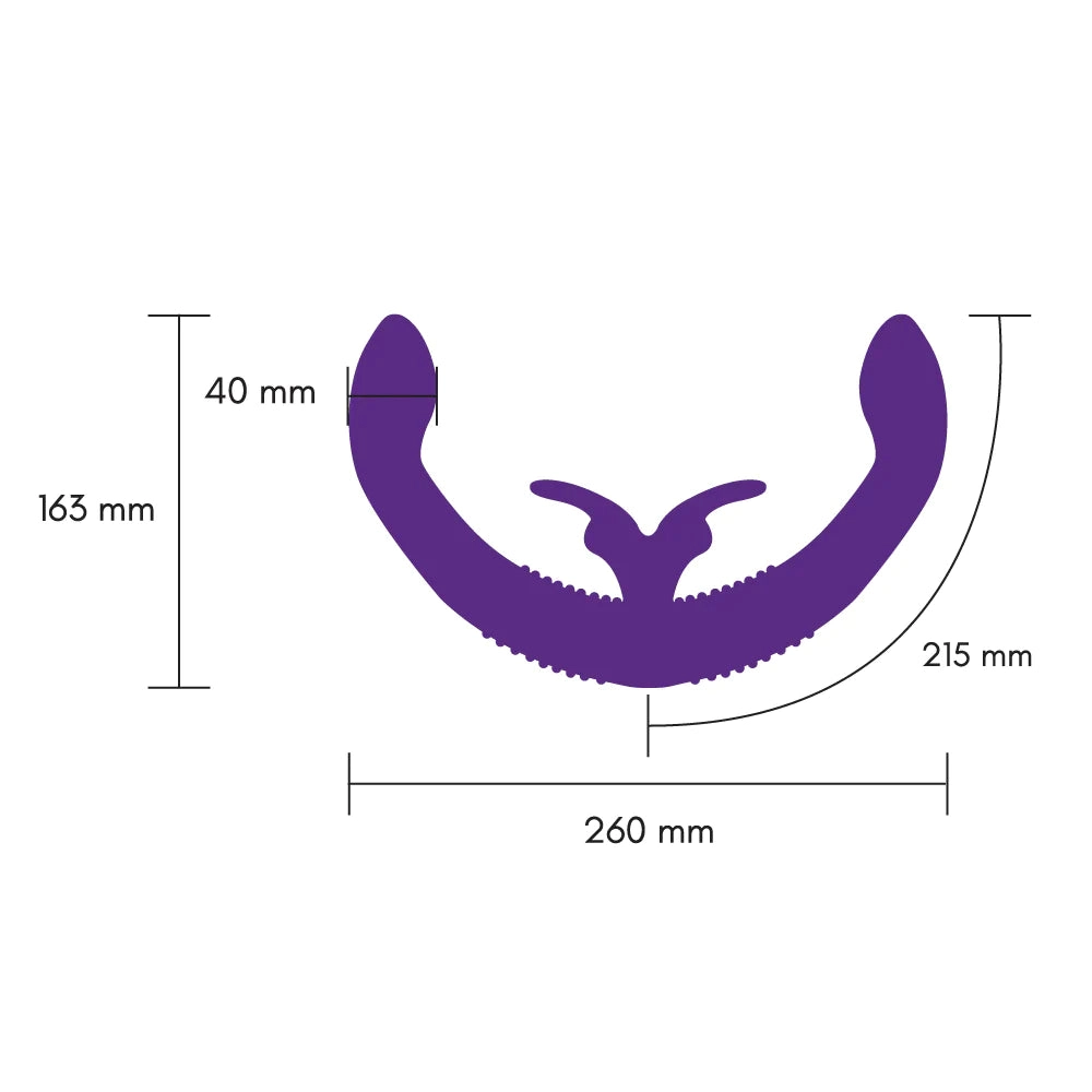 Together Double Ended Dildo Rabbit Vibrator Remote Control - Purple