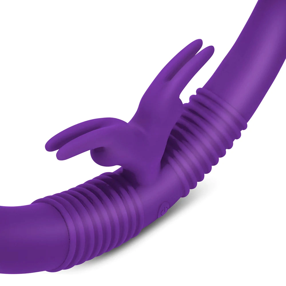 Together Double Ended Dildo Rabbit Vibrator Remote Control - Purple