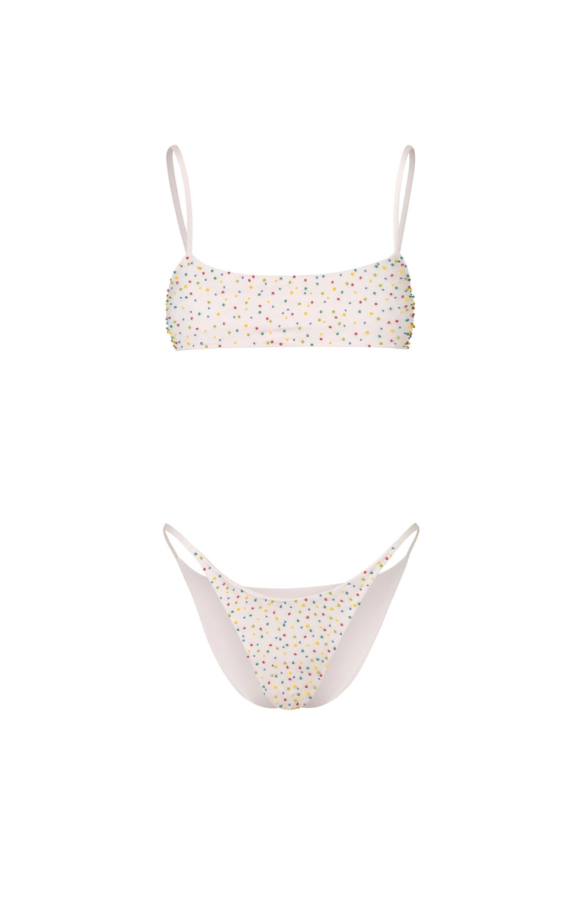 White Embroidered Bikini Set