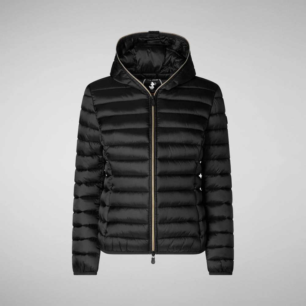 Woman's Alexis Hooded Puffer Jacket in Black