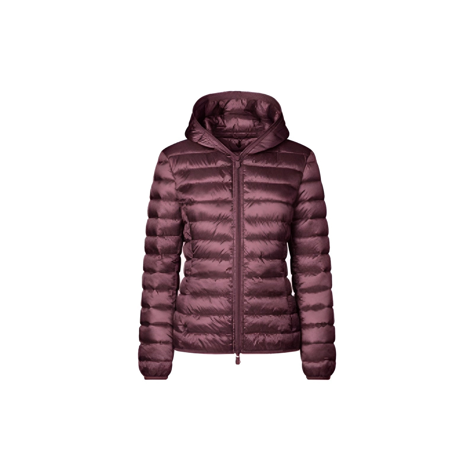 Woman's Alexis Hooded Puffer Jacket in Burgundy Black