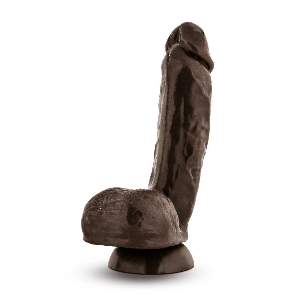 X5 By Blush® | Hard on Realistic G-Spot Brown 8.5-Inch Long Dildo With Balls & Suction Cup Base