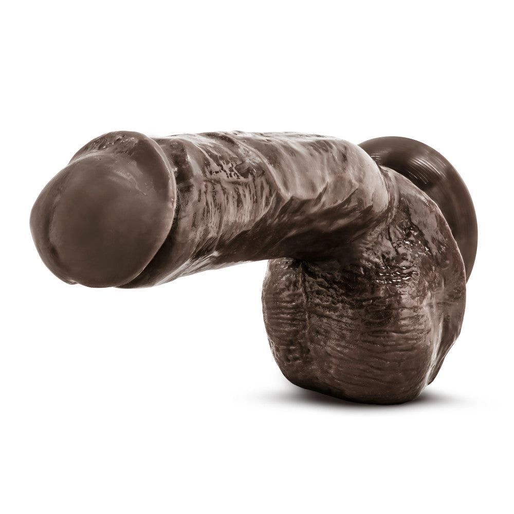 X5 By Blush® | Hard on Realistic G-Spot Brown 8.5-Inch Long Dildo With Balls & Suction Cup Base