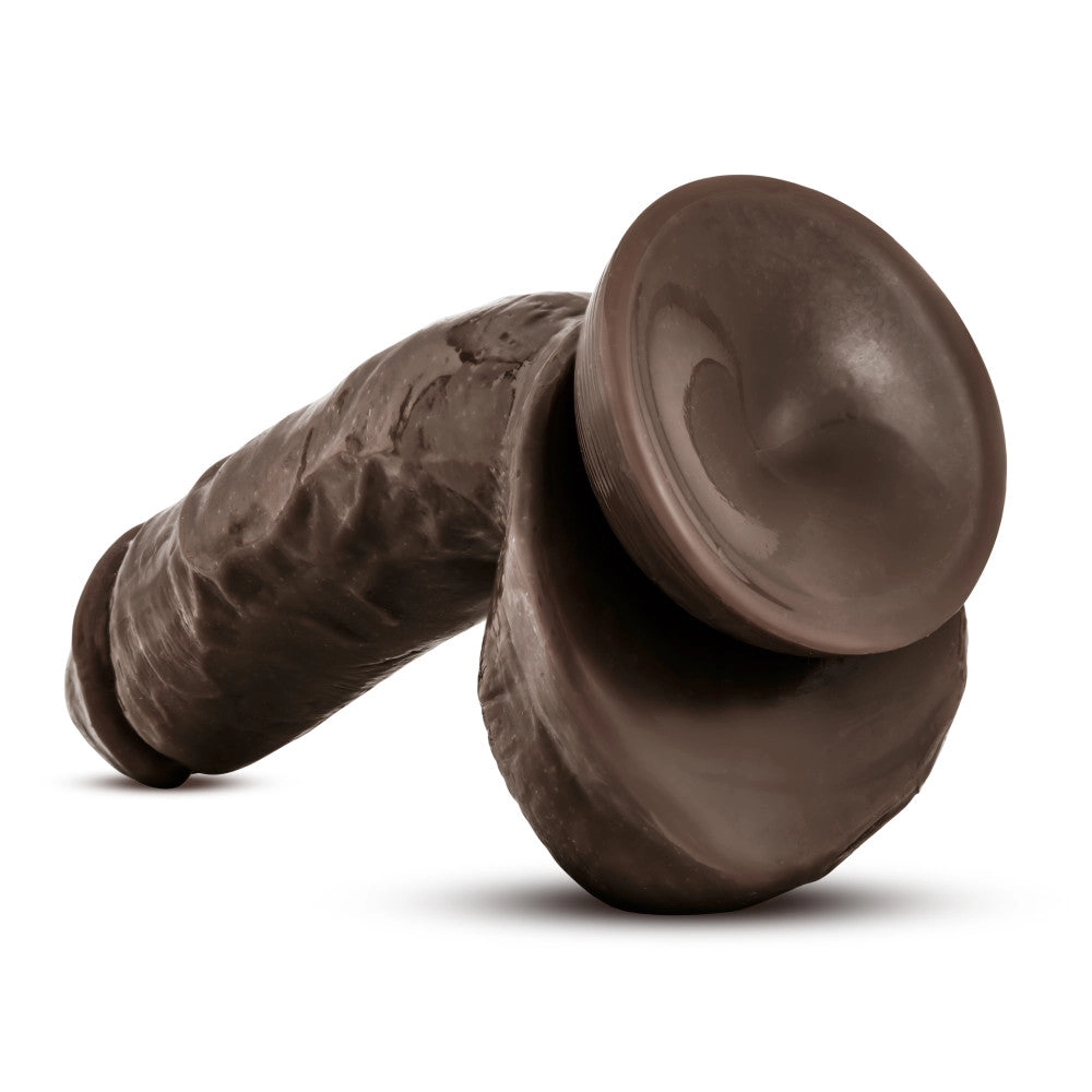 X5 By Blush® | Hard on Realistic G-Spot Brown 8.5-Inch Long Dildo With Balls & Suction Cup Base