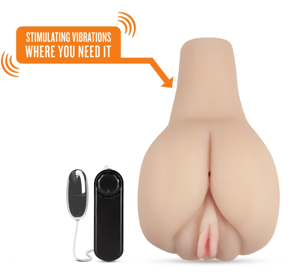 X5 Men By Blush® | Amanda's Lusty Bottom Realistic Beige Vibrating Masturbator / Stroker