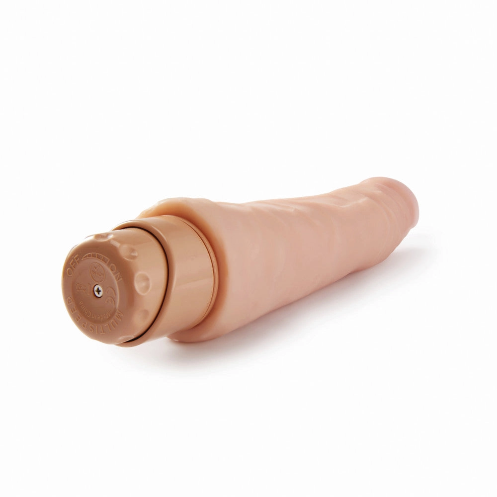 X5 Plus By Blush® | Mambo Vibe Curved Beige 9.25-Inch Long Vibrating Dildo